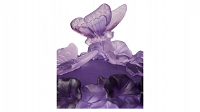 Конфетница Decor de table Бабочка 17 см, хрусталь, фиолетовая, п/к