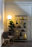 Стеллаж с черным стеклом (золотой) 180см Garda Decor 