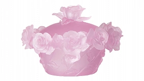 Конфетница с крышкой Decor de Table Pate de Verre Cristal Роза 17 см, хрустальное тесто