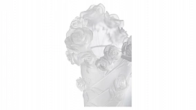 Ваза настольная Decor de Table Pate de Verre Cristal Роза 20 см, хрустальное тесто, белая, п/к