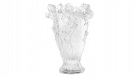 Ваза Decor de Table Pate de Verre Cristal Ирисы 32 см, хрустальное тесто, белая, п/к