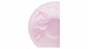 Блюдо Decor de Table Pate de Verre Cristal Орхидея 18 см, хрустальное тесто, розовое, п/к