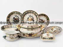 Столовый сервиз на 6 персон Охота Зеленая Корона