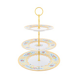 Этажерка трехъярусная Falkenporzellan Vienna blue Gold 34см