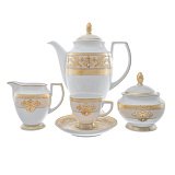 Кофейный сервиз на 6 персон Alena 3D Creme Gold Constanza