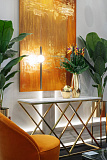 Консоль искусственный белый мрамор/мат.золото GARDA DECOR