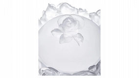 Конфетница с крышкой Decor de table Роза 17 см, хрусталь, белая, п/к