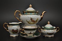 Чайный сервиз на 6 персон Фредерика Охота Зеленая