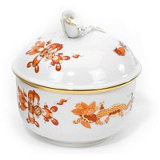 Сахарница Meissen 9см Красный Дракон (золотой кант)
