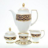 Кофейный сервиз на 6 персон Natalia cobalt gold