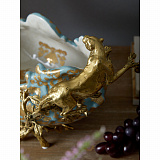 Фруктовница с леопардами 45x18x32см, коллекция фарфор с бронзой